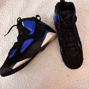 Jordan Black and Blue Athletic Shoes